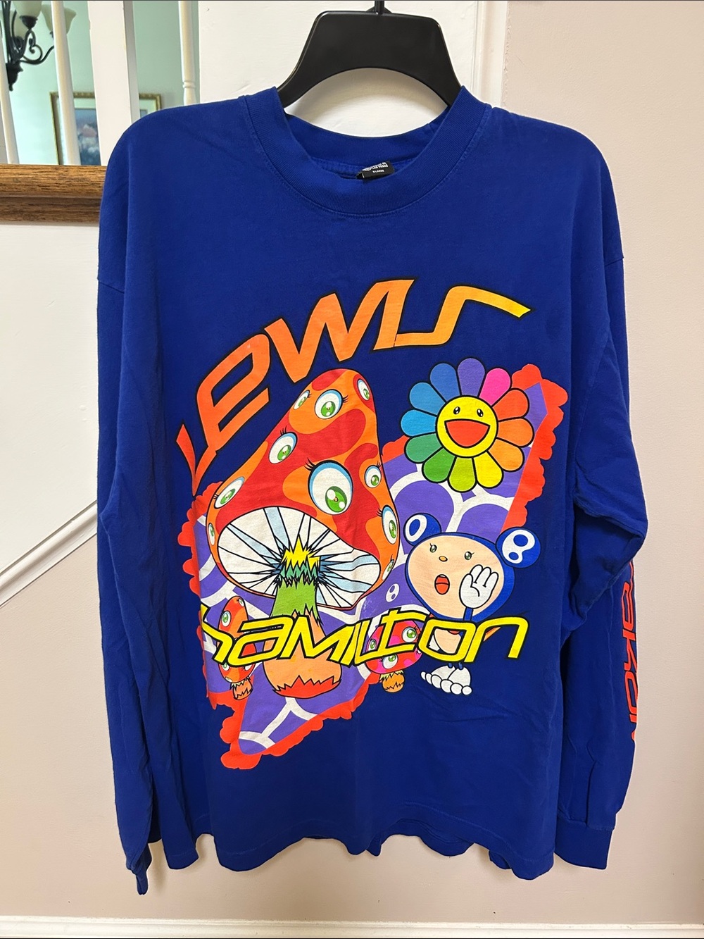 Takashi Murikami x Lewis Hamilton Collection 2 Paychedelic Race Royal Blue tee